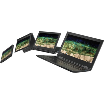 Lenovo 500e Chromebook 2e génération 81MC001EUS Chromebook convertible 2 en 1 à écran tactile 11,6" - HD - 1366 x 768 - Intel Celeron N4120 Quad-core (4 cœurs) 1,10 GHz - 4 Go de RAM totale - 32 Go de mémoire flash - Noir 81MC001EUS