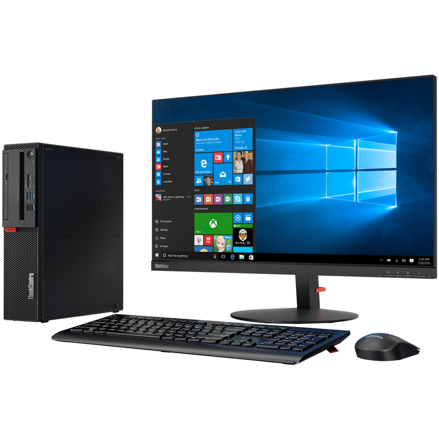 Ordinateur de bureau Lenovo ThinkCentre M725s 10VT0004US - AMD A-Series A8-9600 3,10 GHz - 8 Go de RAM DDR4 SDRAM - 128 Go SSD - Petit facteur de forme 10VT0004US