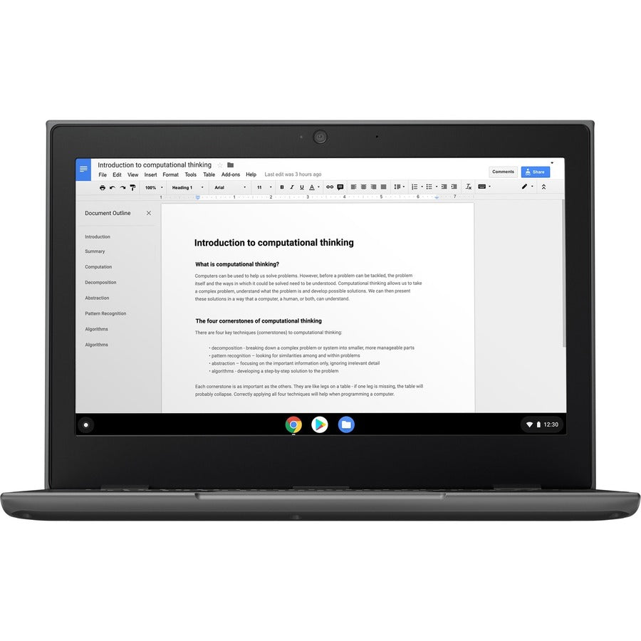Lenovo 100e Chromebook 2e génération 81M8005FUS Chromebook 11,6" - HD - 1366 x 768 - Intel Celeron N4020 Dual-core (2 cœurs) 1,10 GHz - 4 Go de RAM totale - SSD 128 Go - Gris 81M8005FUS