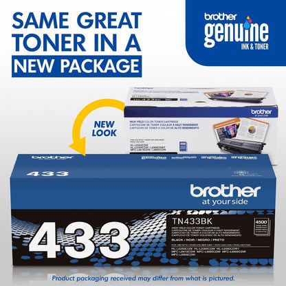 Cartouche de toner laser à haut rendement d'origine Brother TN433BK - Noir - 1 unité TN433BK