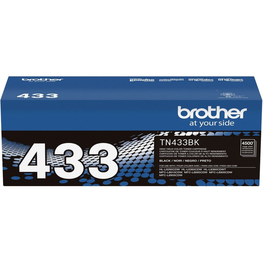 Cartouche de toner laser à haut rendement d'origine Brother TN433BK - Noir - 1 unité TN433BK