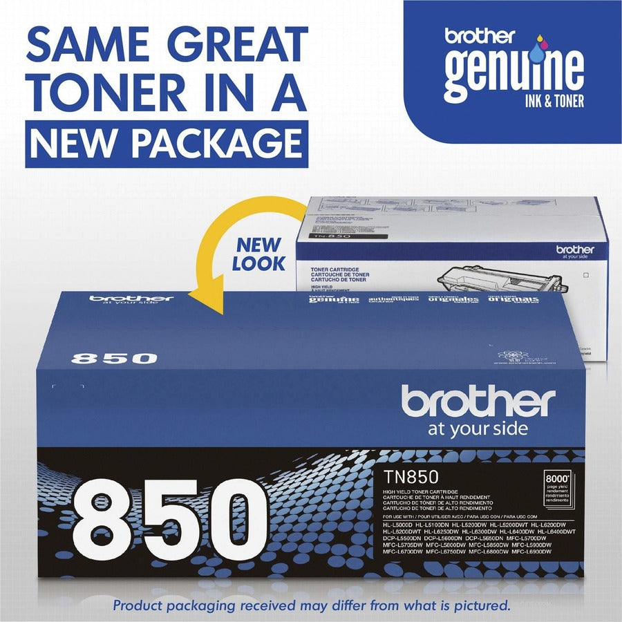 Cartouche de toner d'origine Brother TN850 TN850