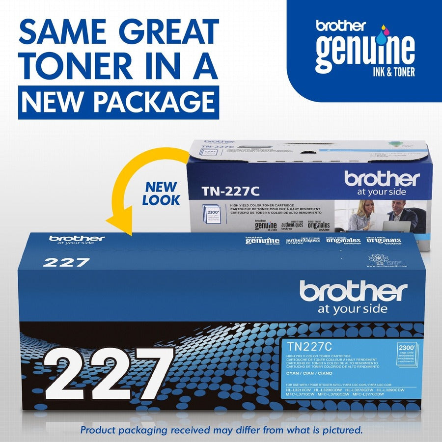 Brother TN-227C Original High Yield Laser Toner Cartridge - Cyan - 1 Each TN227C