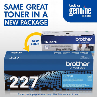 Brother TN-227C Original High Yield Laser Toner Cartridge - Cyan - 1 Each TN227C