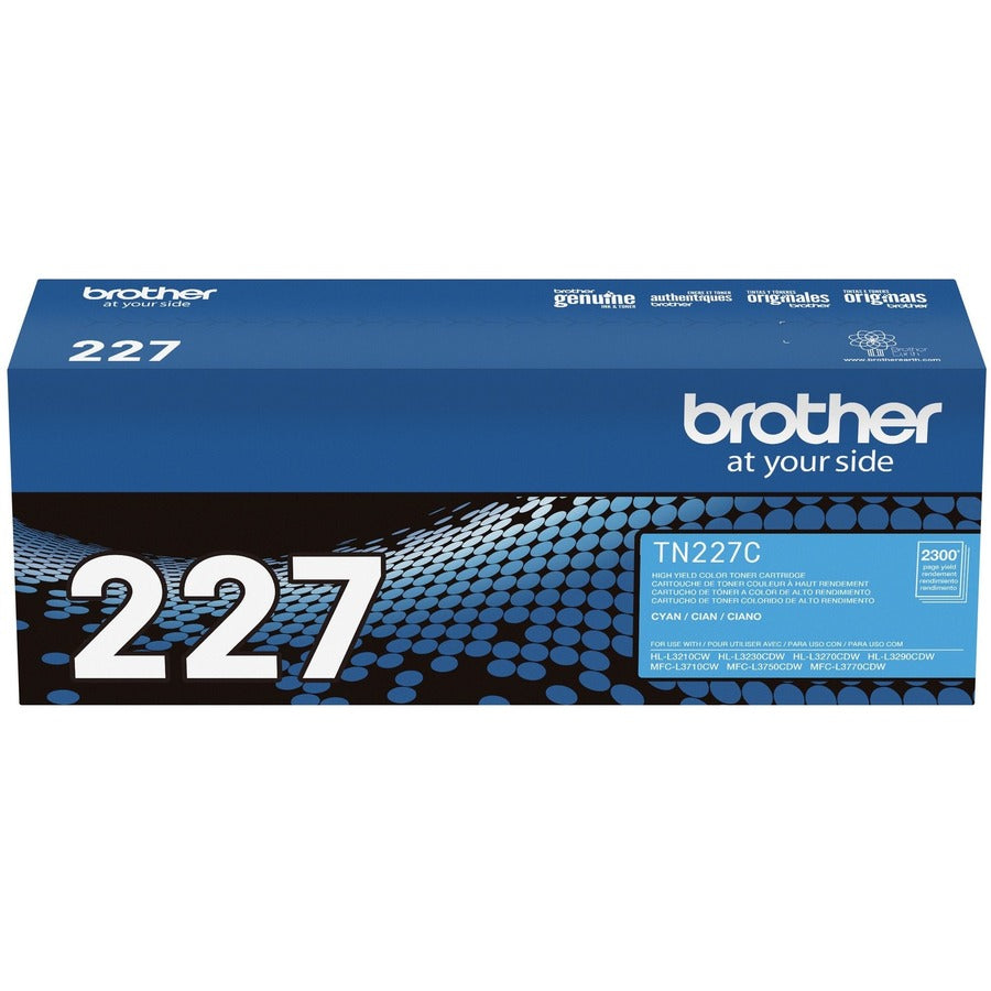 Brother TN-227C Original High Yield Laser Toner Cartridge - Cyan - 1 Each TN227C