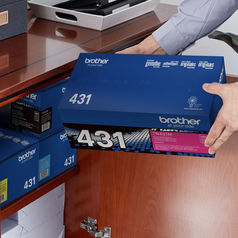 Cartouche de toner laser d'origine Brother TN431M à rendement standard - Magenta - 1 unité TN431M