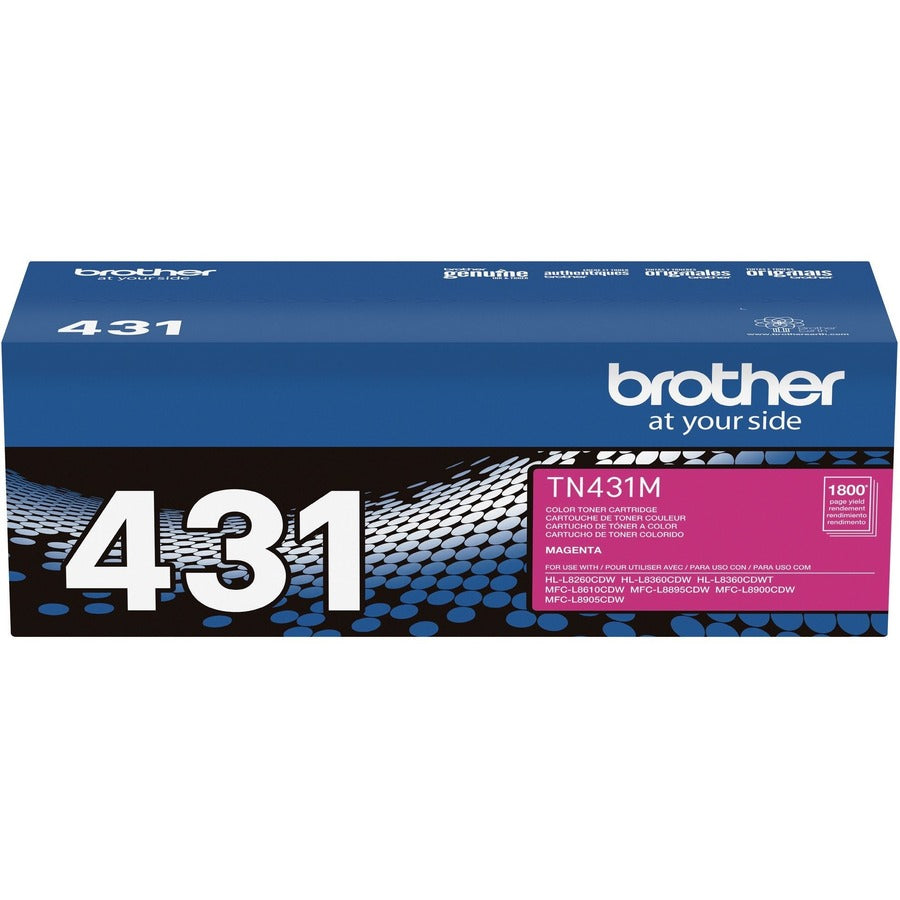 Cartouche de toner laser d'origine Brother TN431M à rendement standard - Magenta - 1 unité TN431M