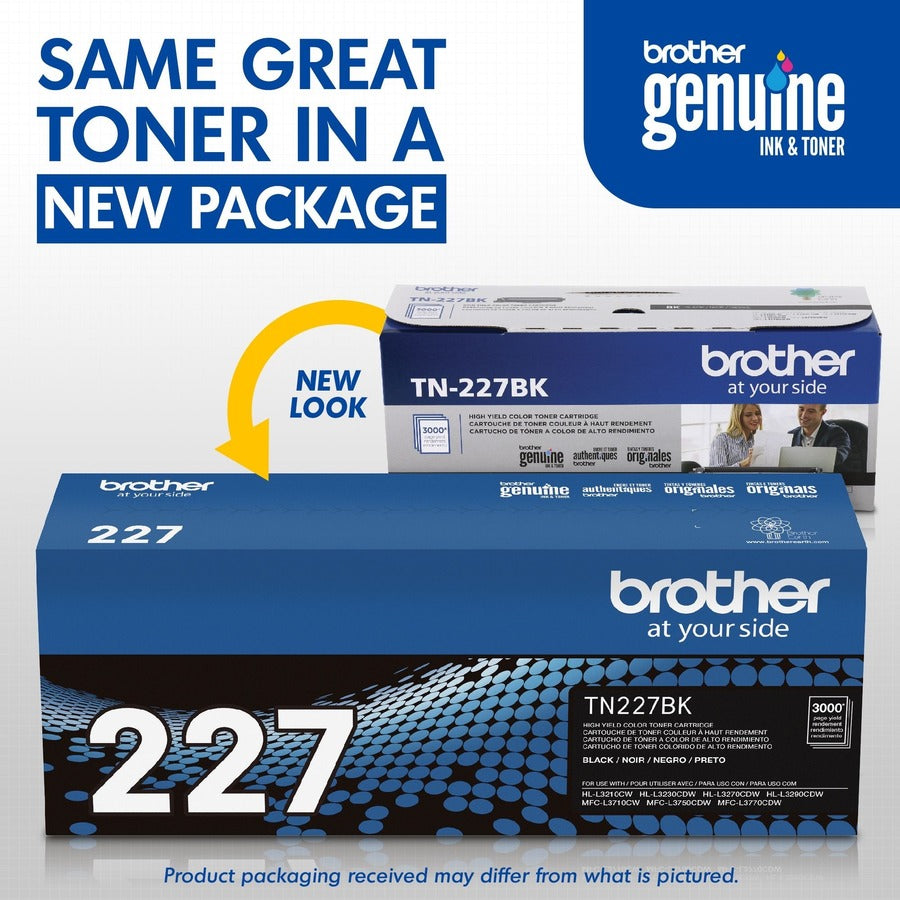 Brother TN-227BK Original High Yield Laser Toner Cartridge - Black - 1 Each TN227BK