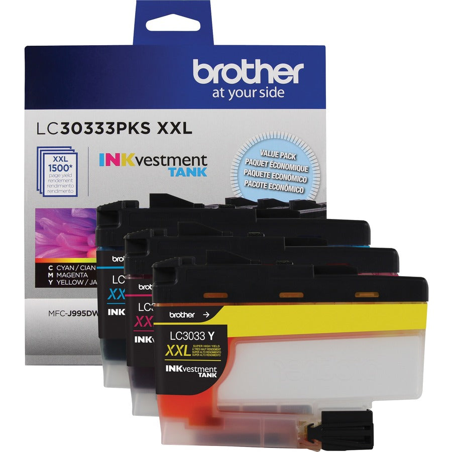 Brother LC30333PKS Original Inkjet Ink Cartridge - Magenta, Yellow, Cyan - 1 Pack LC30333PKS