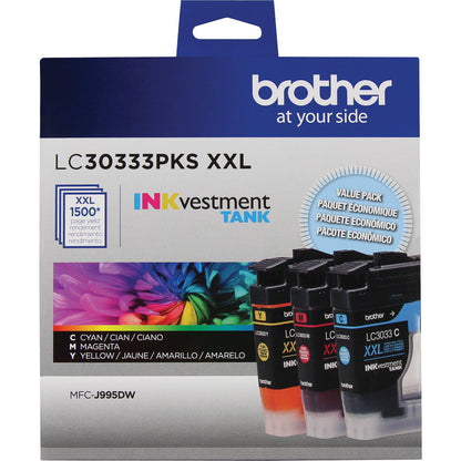 Brother LC30333PKS Original Inkjet Ink Cartridge - Magenta, Yellow, Cyan - 1 Pack LC30333PKS