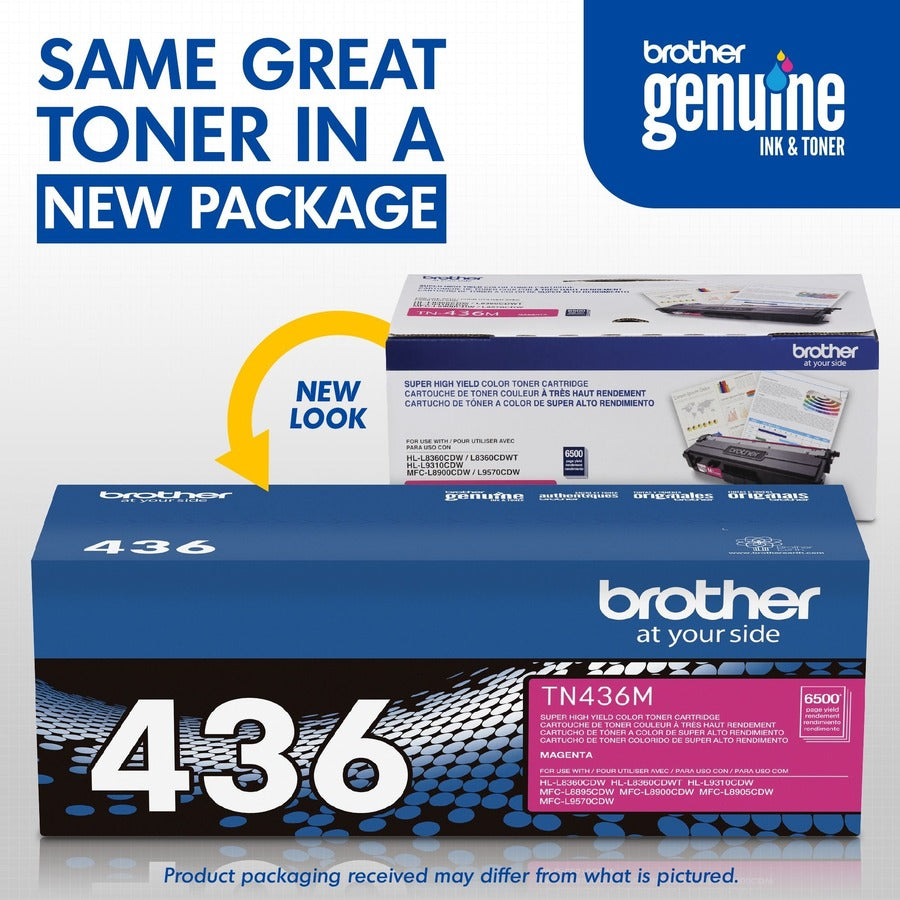 Cartouche de toner laser d'origine Brother TN436M - Magenta - 1 unité TN436M