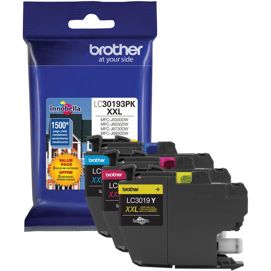 Brother Innobella LC30193PKS Original Inkjet Ink Cartridge - Yellow, Cyan, Magenta - 3 / Pack LC30193PKS