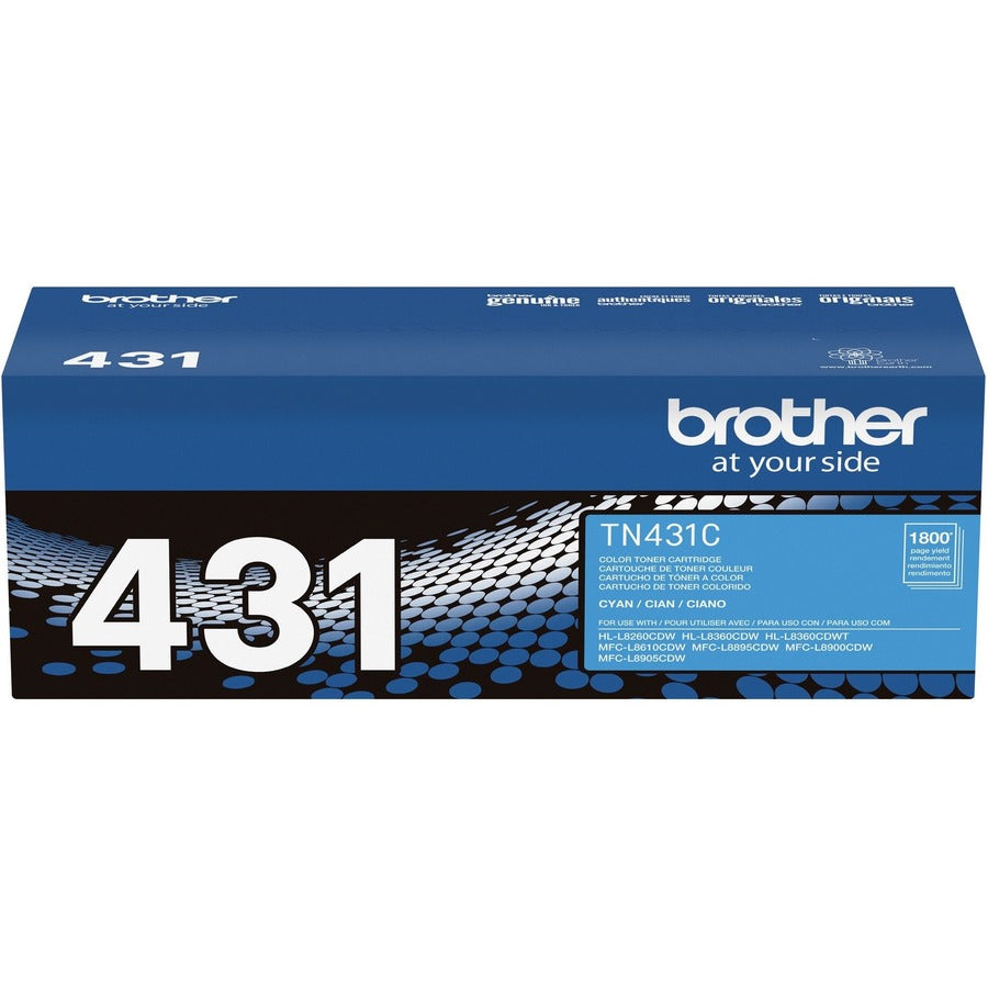 Cartouche de toner laser d'origine Brother TN431C à rendement standard - Cyan - 1 unité TN431C