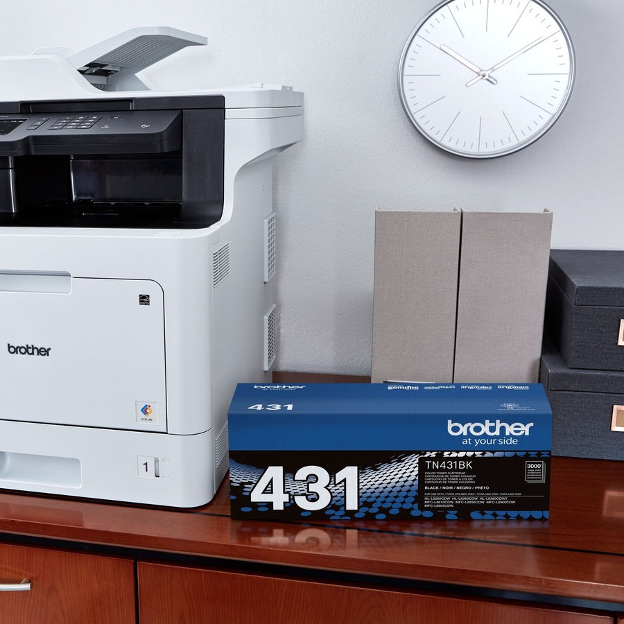 Cartouche de toner laser d'origine Brother TN431BK à rendement standard - Noir - 1 unité TN431BK