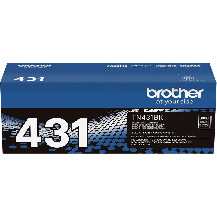 Cartouche de toner laser d'origine Brother TN431BK à rendement standard - Noir - 1 unité TN431BK