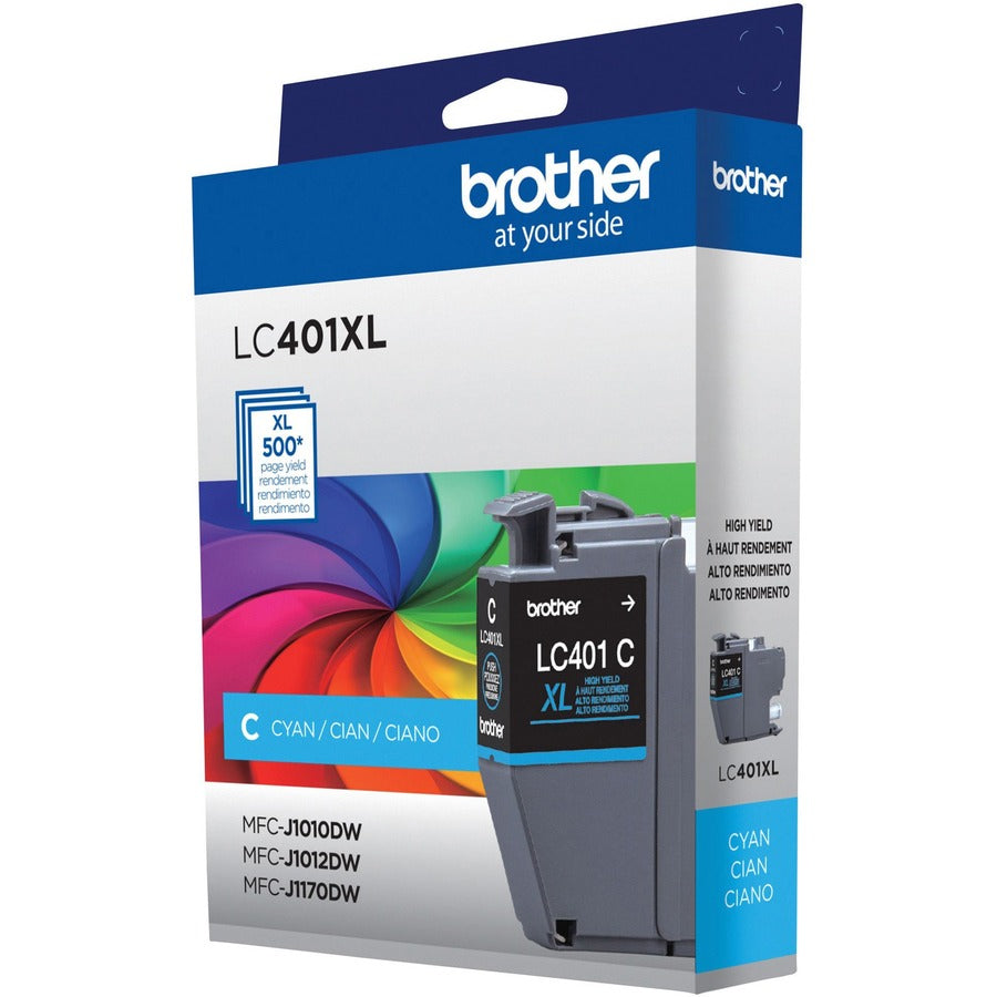 Brother LC401XLCS Original High Yield Inkjet Ink Cartridge - Single Pack - Cyan - 1 Pack LC401XLCS