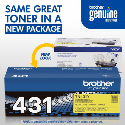 Brother TN431Y Original Standard Yield Laser Toner Cartridge - Yellow - 1 Each TN431Y