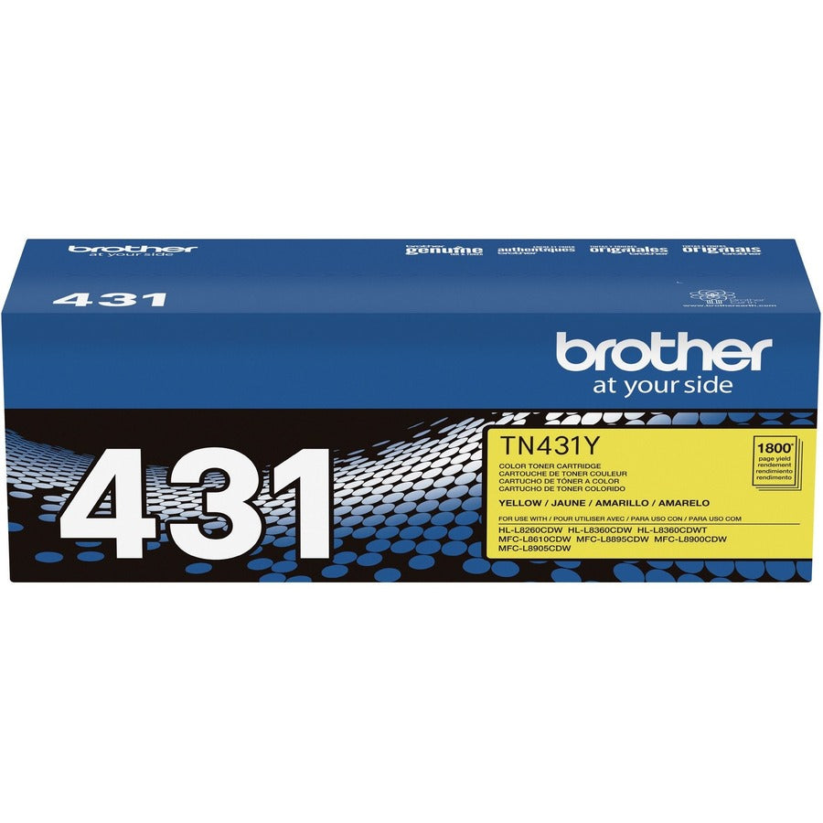Brother TN431Y Original Standard Yield Laser Toner Cartridge - Yellow - 1 Each TN431Y