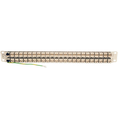 Tripp Lite 48-Port Cat6a Patch Panel Rackmount Shielded Feedthrough RJ45 1U N254-048-SH-6A