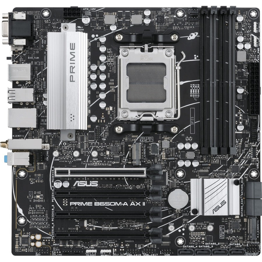 Carte mère de bureau gaming Asus Prime B650M-A AX II - Chipset AMD B650 - Socket AM5 - Micro ATX PRIME B650M-A AX II