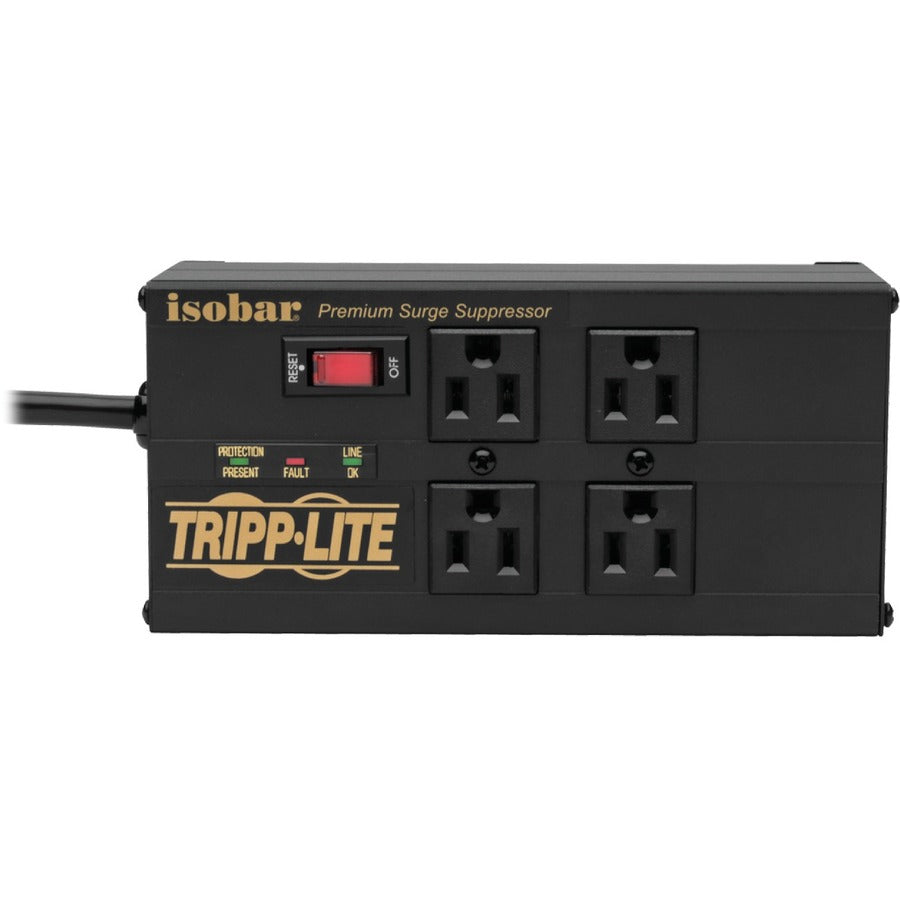Multiprise avec parasurtenseur Tripp Lite Isobar, 4 prises, 2 ports de chargement USB, cordon de 8 pieds - 4 x NEMA 5-15R, 2 x USB - 1440 VA - 3330 J - Entrée 120 V CA IBAR4ULTRAUSBB