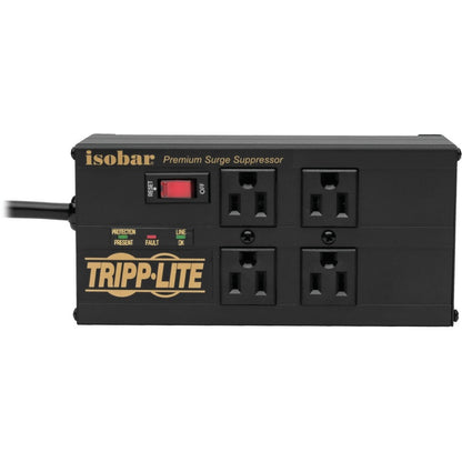 Multiprise avec parasurtenseur Tripp Lite Isobar, 4 prises, 2 ports de chargement USB, cordon de 8 pieds - 4 x NEMA 5-15R, 2 x USB - 1440 VA - 3330 J - Entrée 120 V CA IBAR4ULTRAUSBB