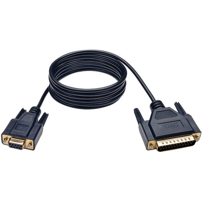 Adaptateur de câble série RS232 null modem de 6 pieds Tripp Lite DB9 vers BD25 F/M 6' P456-006