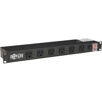 Multiprise Tripp Lite pour montage en rack en métal 120 V 5-15R à angle droit 12 prises 1U RS-1215-RA