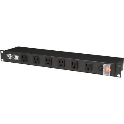 Multiprise Tripp Lite pour montage en rack en métal 120 V 5-15R à angle droit 12 prises 1U RS-1215-RA