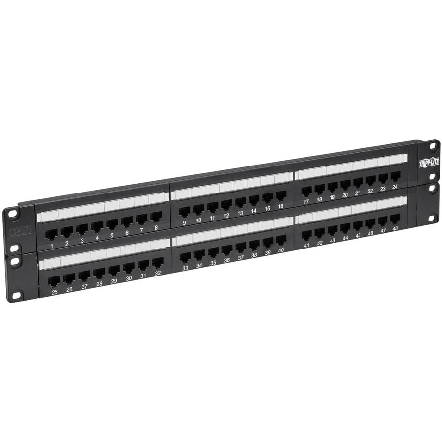 Tripp Lite 48-Port Cat6 Cat5 Patch Panel Rackmount 110 Punch Down RJ45 Ethernet 1URM 568B N252-048