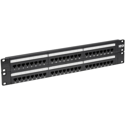 Tripp Lite 48-Port Cat6 Cat5 Patch Panel Rackmount 110 Punch Down RJ45 Ethernet 1URM 568B N252-048