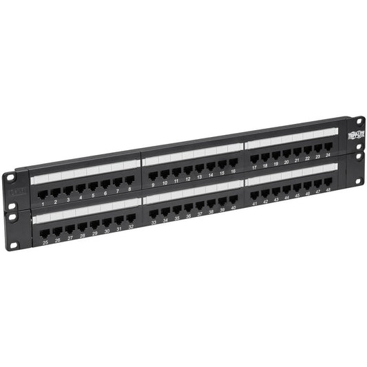 Panneau de brassage Tripp Lite 48 ports Cat6 Cat5 montage en rack 110 broches RJ45 Ethernet 1URM 568B N252-048