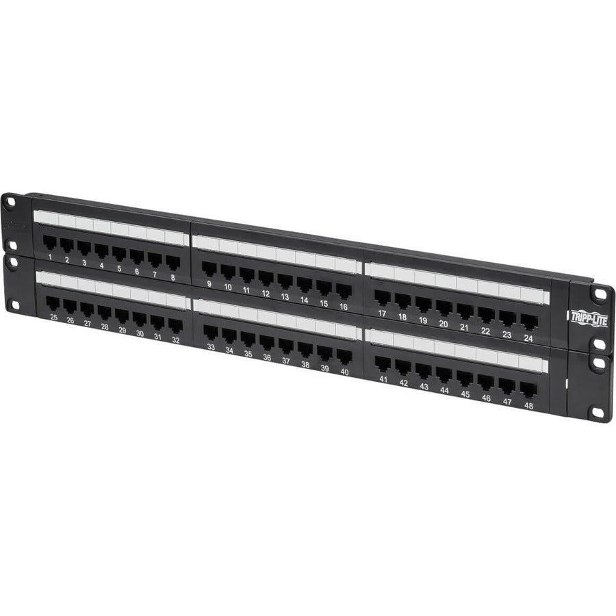 Tripp Lite 48-Port Cat6 Cat5 Patch Panel Rackmount 110 Punch Down RJ45 Ethernet 1URM 568B N252-048