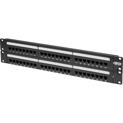 Tripp Lite 48-Port Cat6 Cat5 Patch Panel Rackmount 110 Punch Down RJ45 Ethernet 1URM 568B N252-048