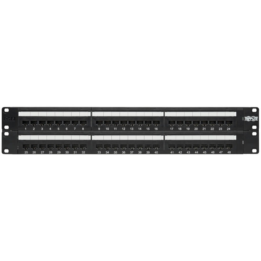 Tripp Lite 48-Port Cat6 Cat5 Patch Panel Rackmount 110 Punch Down RJ45 Ethernet 1URM 568B N252-048