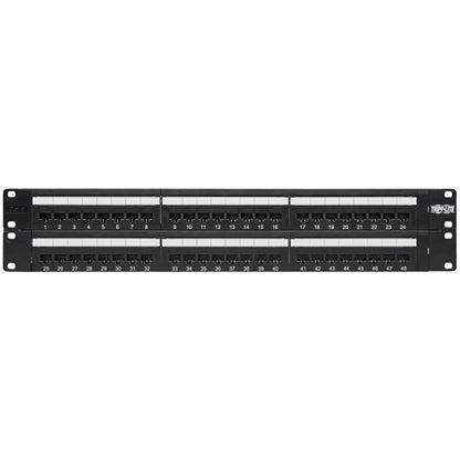 Tripp Lite 48-Port Cat6 Cat5 Patch Panel Rackmount 110 Punch Down RJ45 Ethernet 1URM 568B N252-048