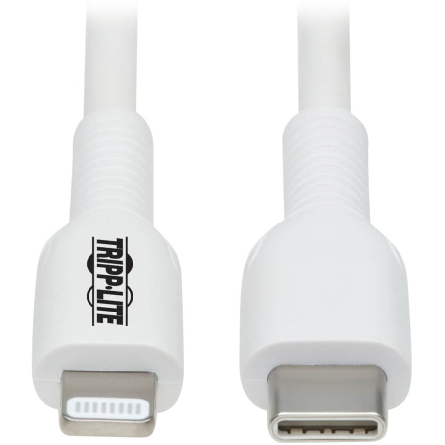 Câble de synchronisation/chargement USB-C vers Lightning Tripp Lite (M/M), certifié MFi, blanc, 2 m (6,6 pi) M102-02M-WH