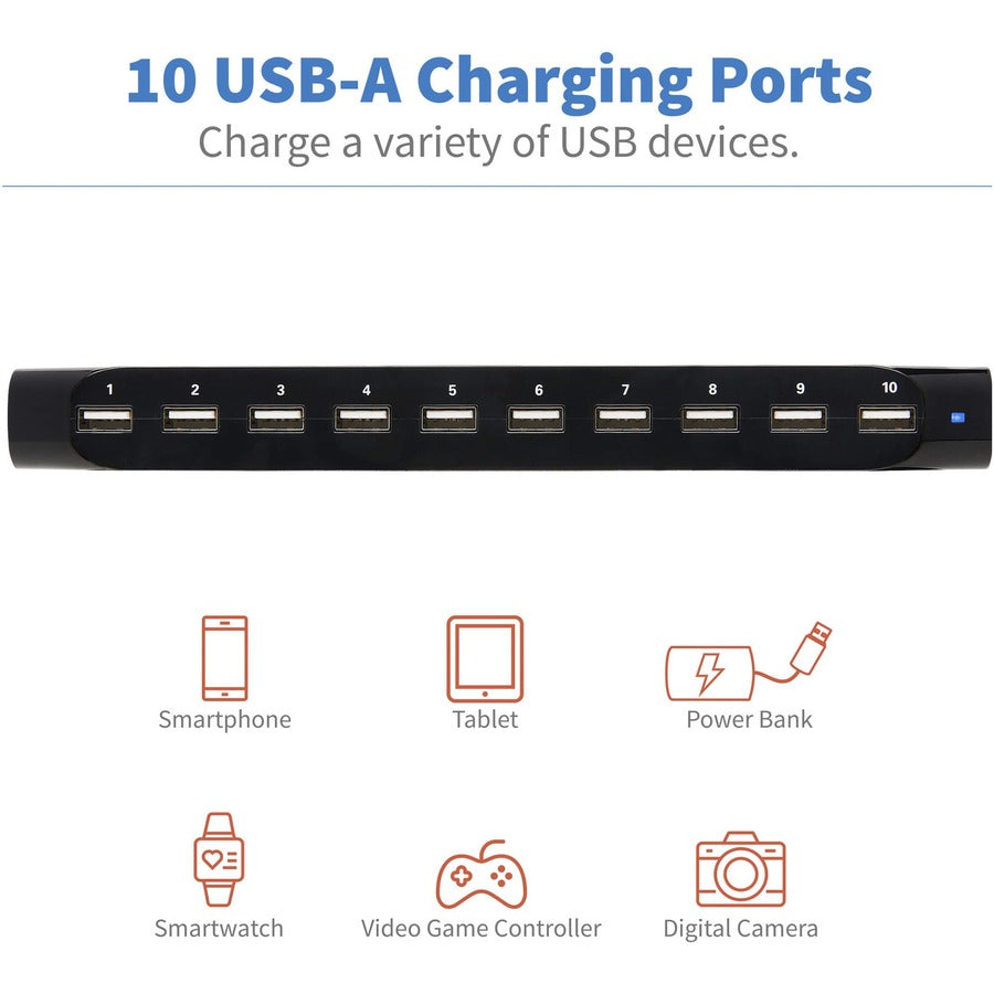 Chargeur USB 10 ports Tripp Lite avec stockage intégré U280-010-ST