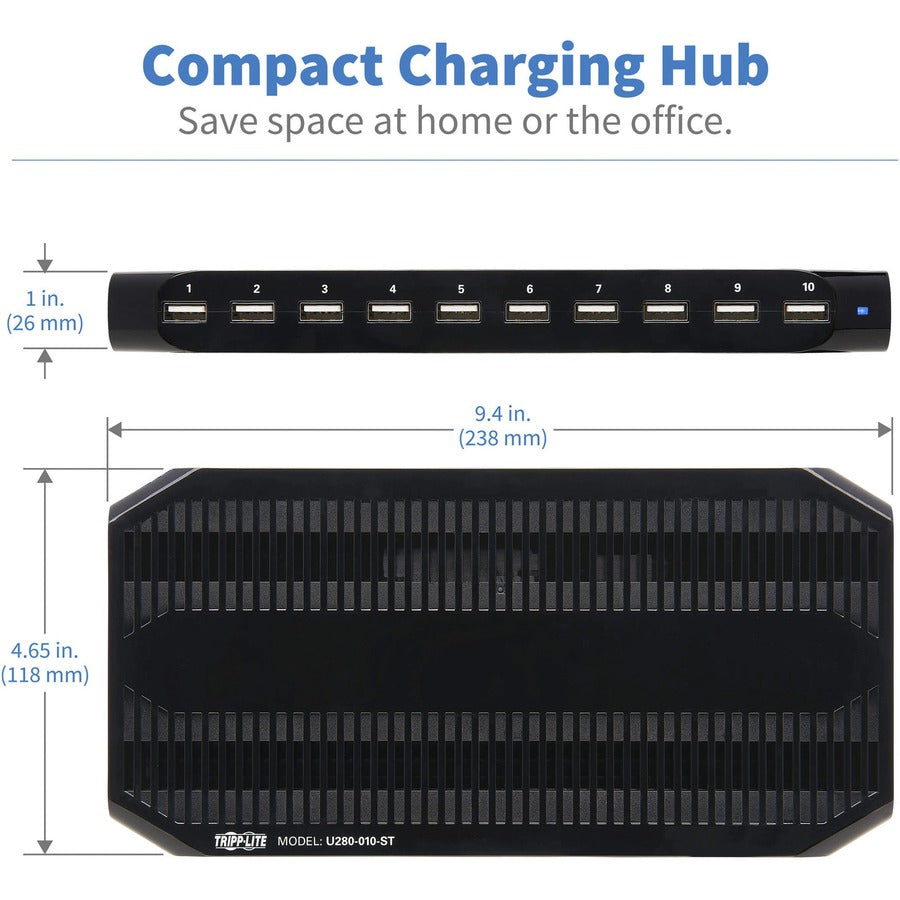 Chargeur USB 10 ports Tripp Lite avec stockage intégré U280-010-ST