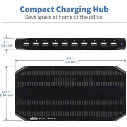 Chargeur USB 10 ports Tripp Lite avec stockage intégré U280-010-ST
