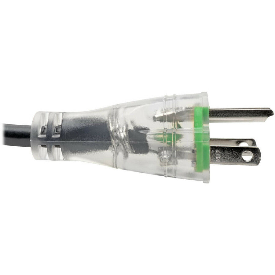 Câble d'alimentation pour ordinateur Tripp Lite 15 pieds Câble médical hospitalier 5-15P vers C13 Transparent 13A 16AWG 15' P006-015-HG13CL