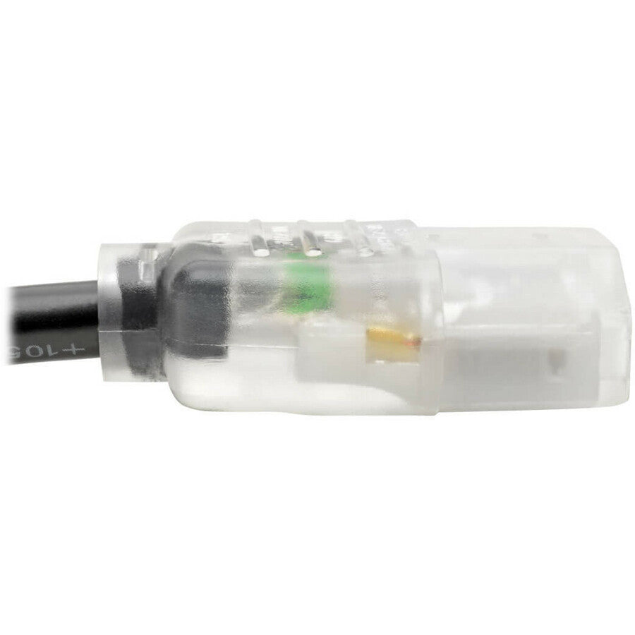 Câble d'alimentation pour ordinateur Tripp Lite 15 pieds Câble médical hospitalier 5-15P vers C13 Transparent 13A 16AWG 15' P006-015-HG13CL