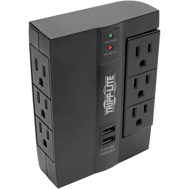 Parasurtenseur/protecteur de surtension à 6 prises Tripp Lite Protect It! SWIVEL6USB SWIVEL6USB