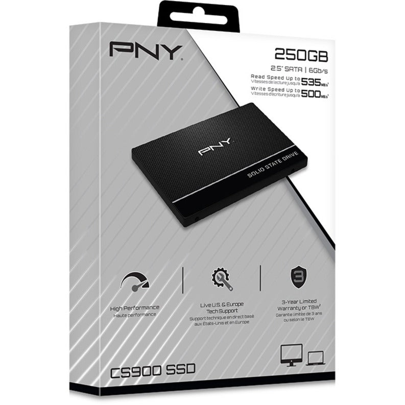 Disque SSD PNY CS900 250 Go - 2,5" interne - SATA (SATA/600) SSD7CS900-250-RB