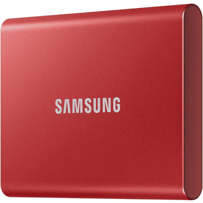 Disque SSD portable Samsung T7 MU-PC500R/AM 500 Go - Externe - PCI Express NVMe - Rouge métallisé MU-PC500R/AM