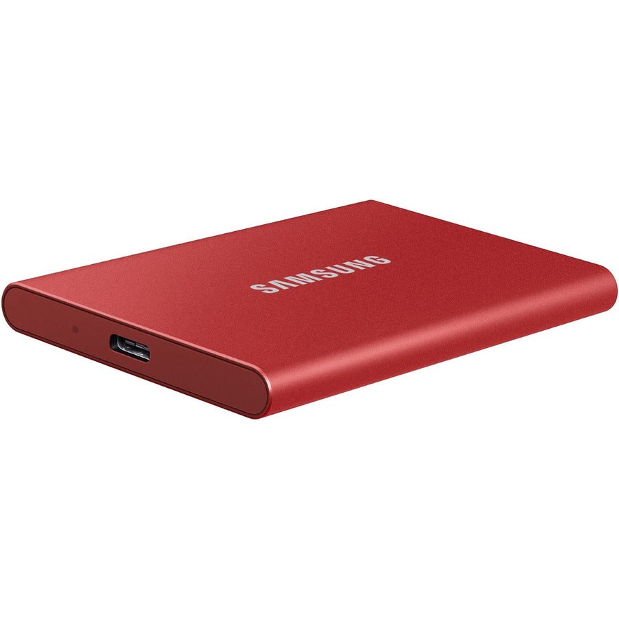 Disque SSD portable Samsung T7 MU-PC500R/AM 500 Go - Externe - PCI Express NVMe - Rouge métallisé MU-PC500R/AM