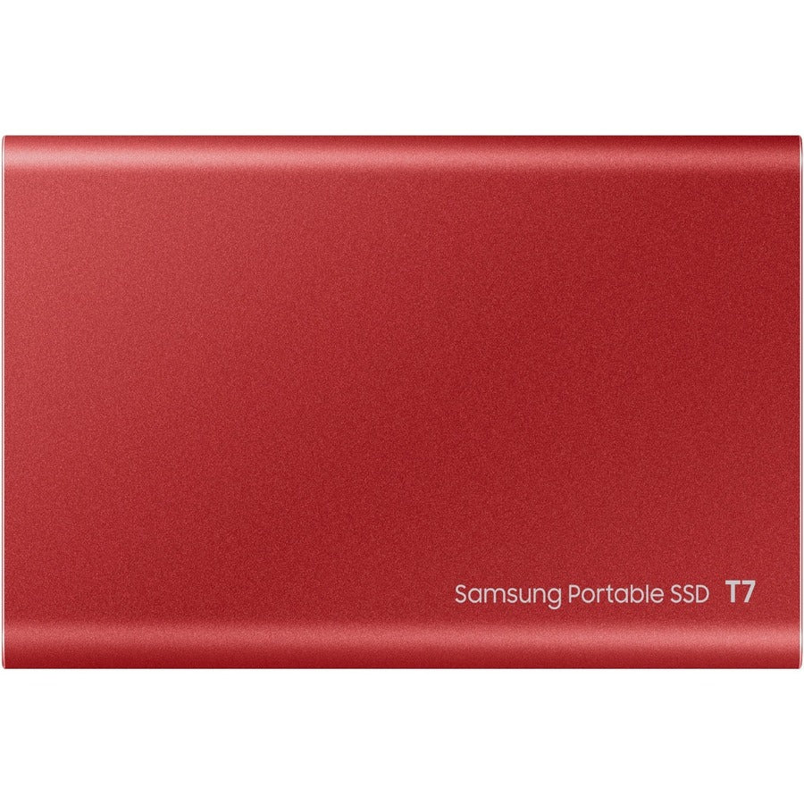 Disque SSD portable Samsung T7 MU-PC500R/AM 500 Go - Externe - PCI Express NVMe - Rouge métallisé MU-PC500R/AM
