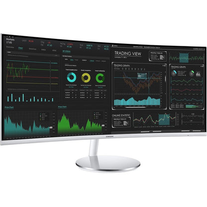 Moniteur LCD LED Quantum Dot incurvé double Full HD (DFHD) Samsung C34J791WTN 34" - 21:9 - Argent, blanc LC34J791WTNXZA