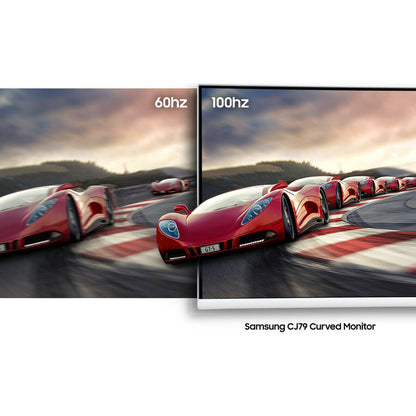 Moniteur LCD LED Quantum Dot incurvé double Full HD (DFHD) Samsung C34J791WTN 34" - 21:9 - Argent, blanc LC34J791WTNXZA