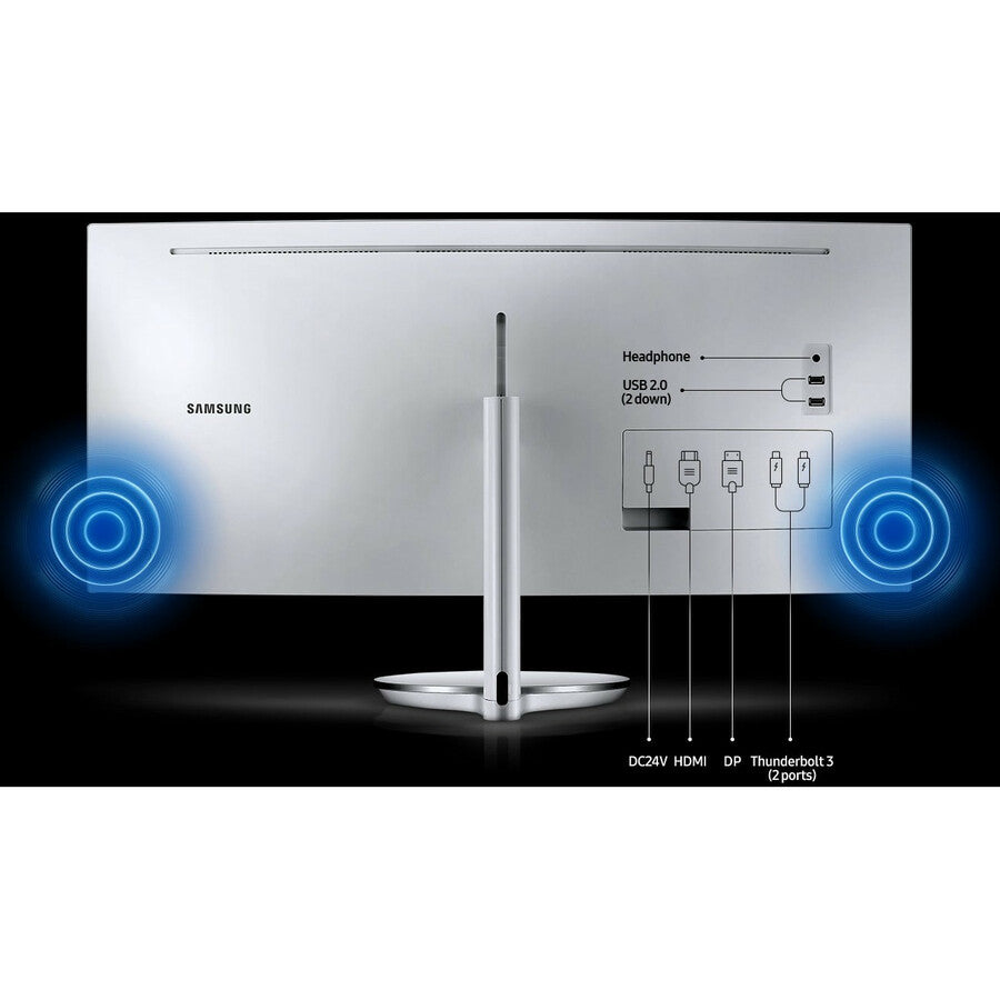 Moniteur LCD LED Quantum Dot incurvé double Full HD (DFHD) Samsung C34J791WTN 34" - 21:9 - Argent, blanc LC34J791WTNXZA